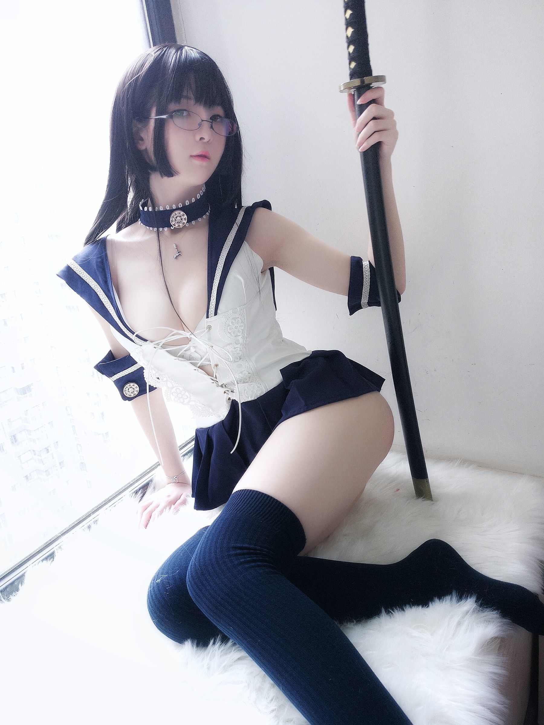 [萝莉COS] 一小央泽 – 武士刀与水手服 [20P]