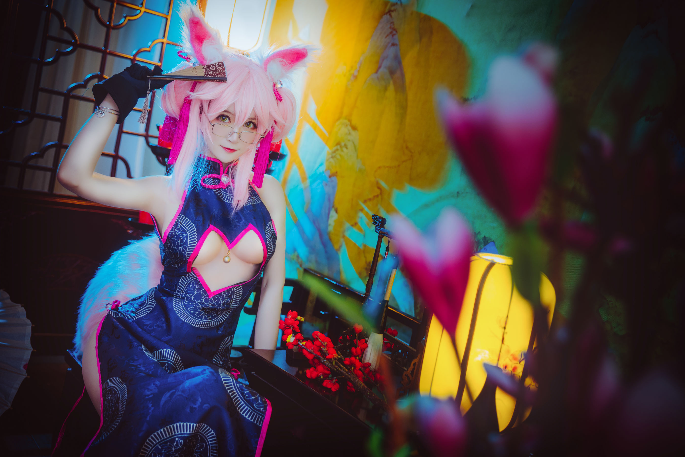 [Cosplay写真] 萌宠博主yui金鱼 – 旗袍 玉藻前 [13P]