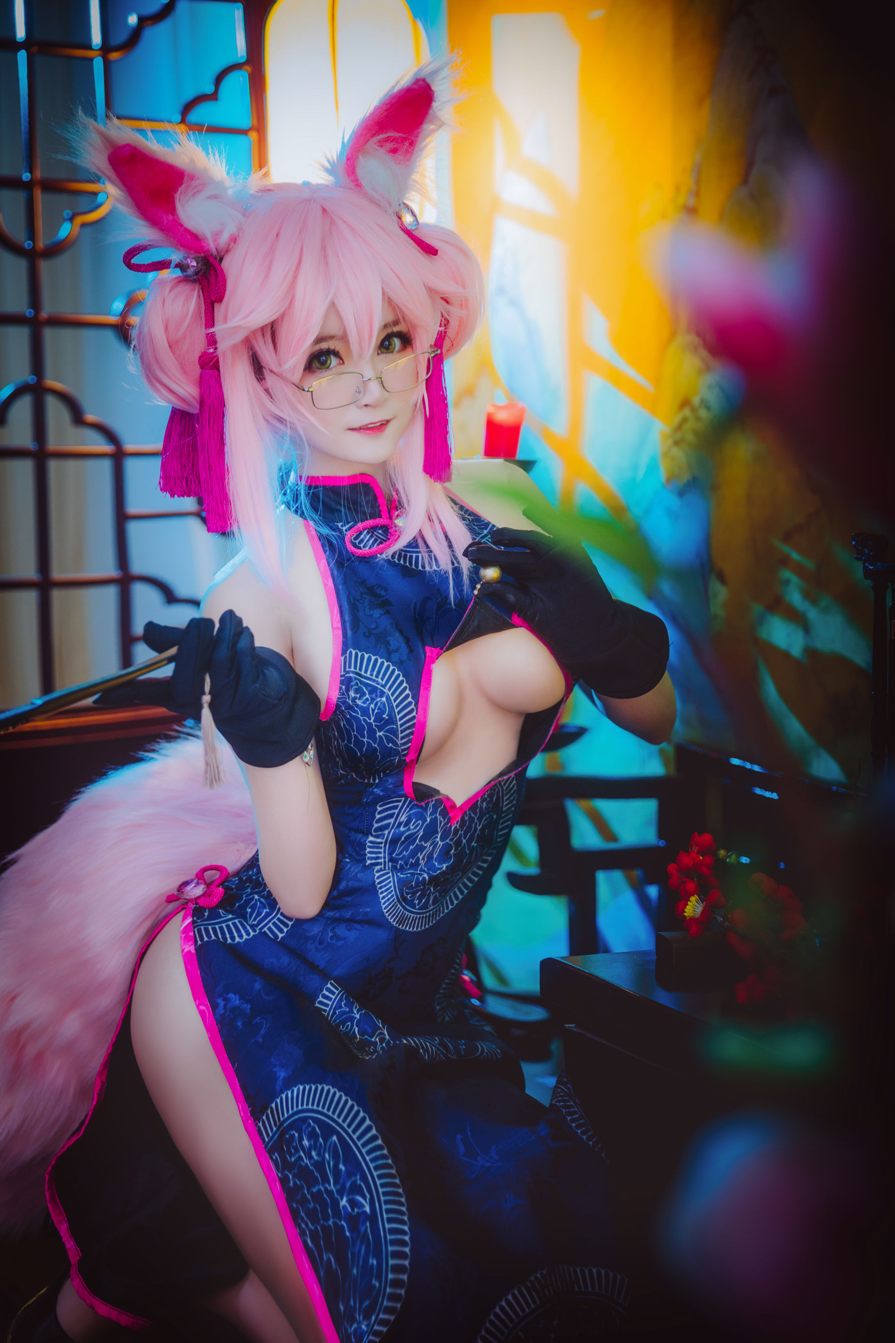 [Cosplay写真] 萌宠博主yui金鱼 – 旗袍 玉藻前 [13P]