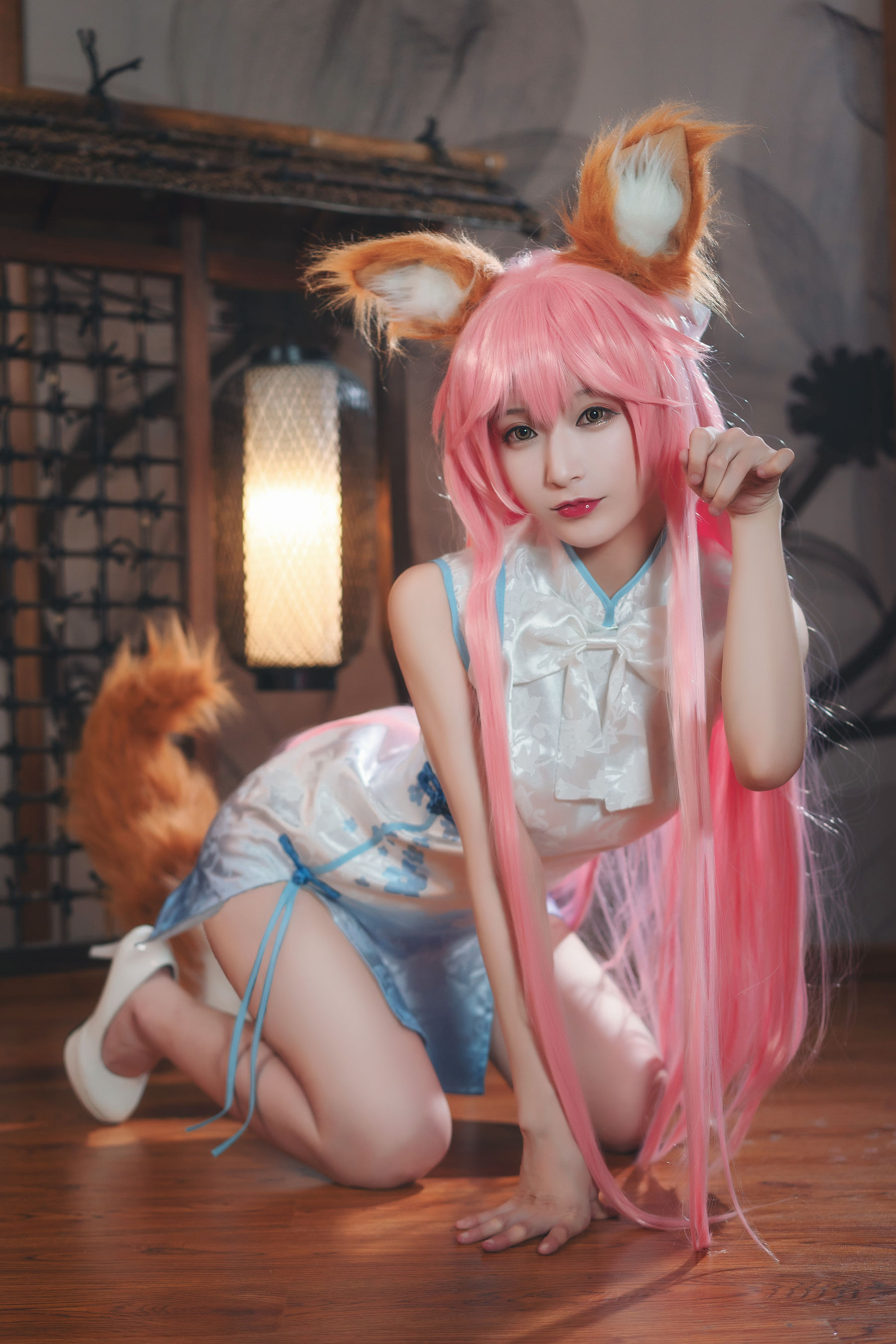 [Cosplay写真] 动漫博主铁板烧鬼舞w – 玉藻前 旗袍 [20P]