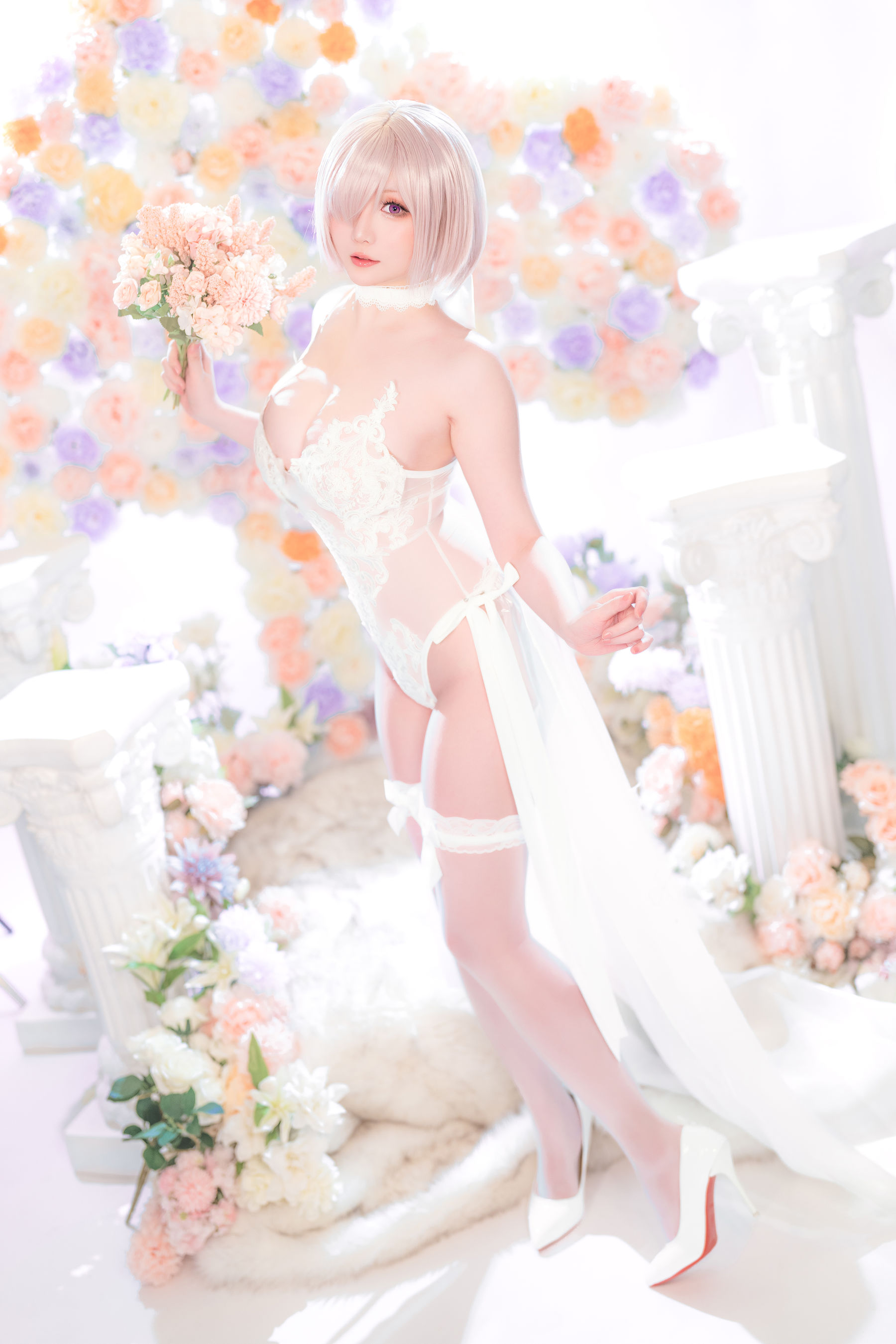 Coser小姐姐星之迟迟 – 玛修同人婚纱 [78P]