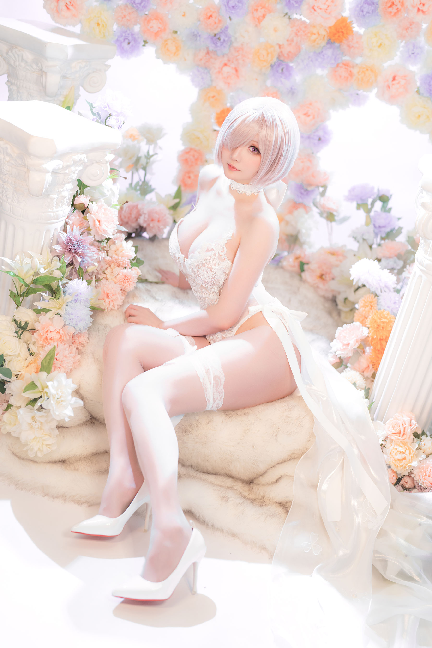 Coser小姐姐星之迟迟 – 玛修同人婚纱 [78P]