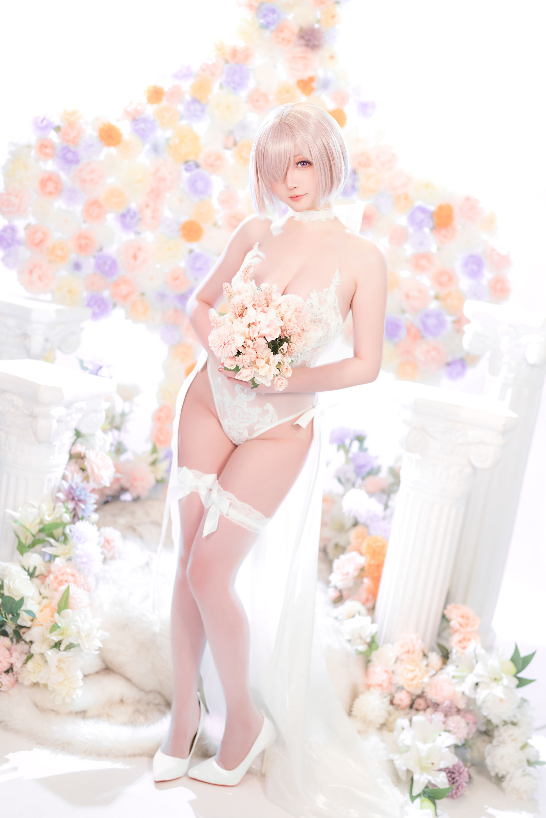 Coser小姐姐星之迟迟 – 玛修同人婚纱 [78P]