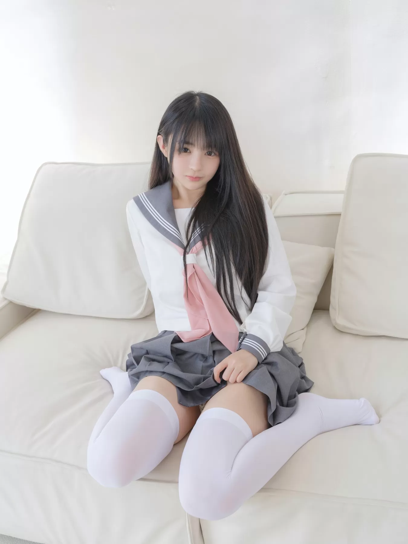 桜井宁宁 – 双马尾白丝JK [85P]