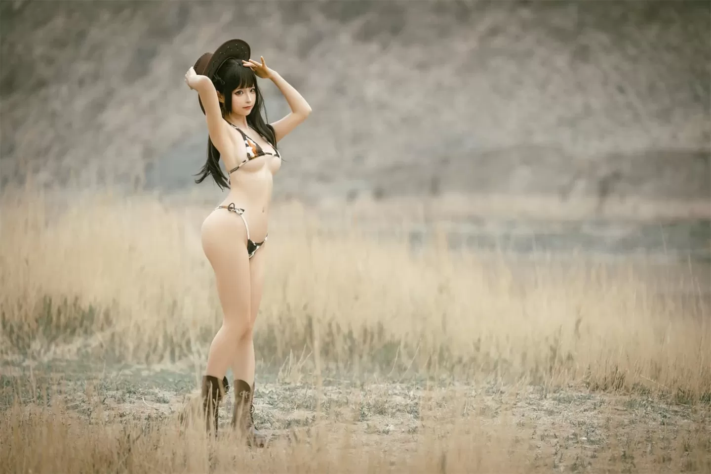 蠢沫沫 – 基尼牛仔-穹妹-欧式女仆 [57P]