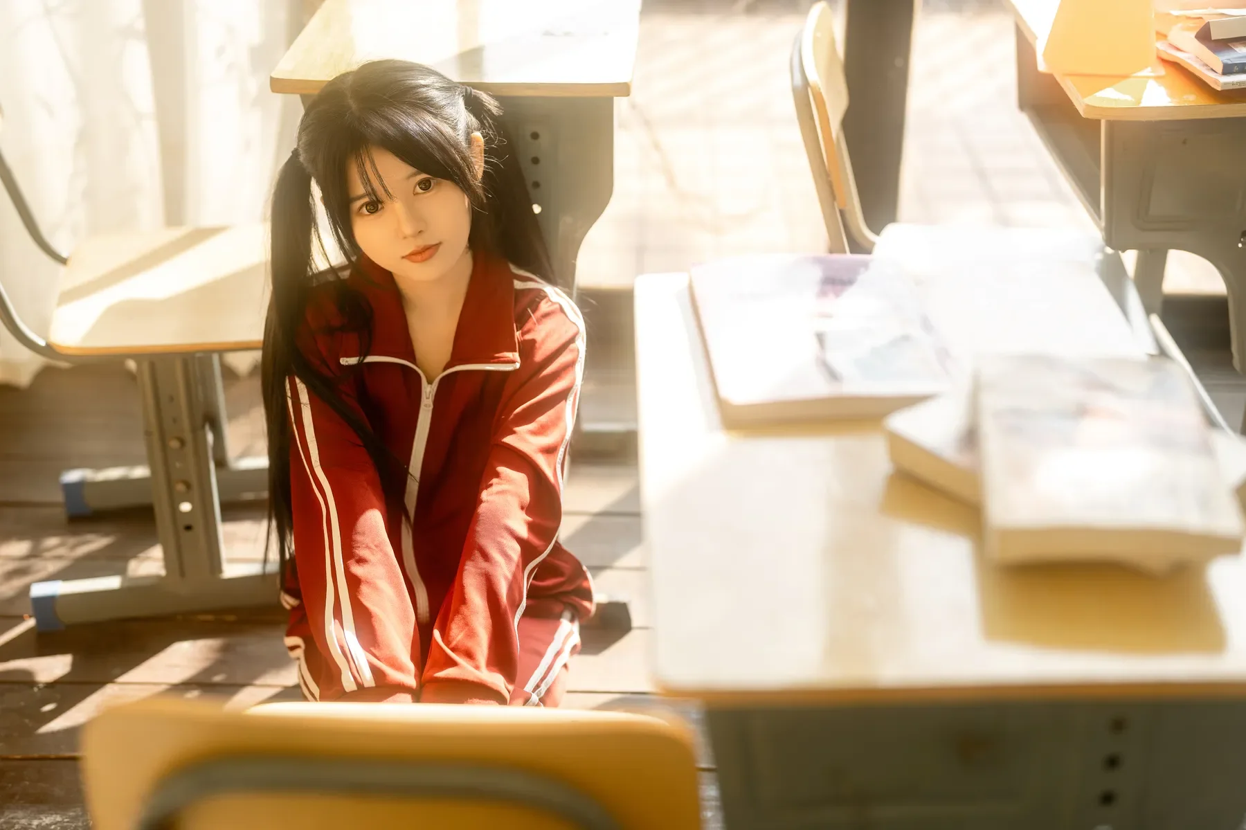 rua阮阮 – 课间阳光-红色校服 [42P]