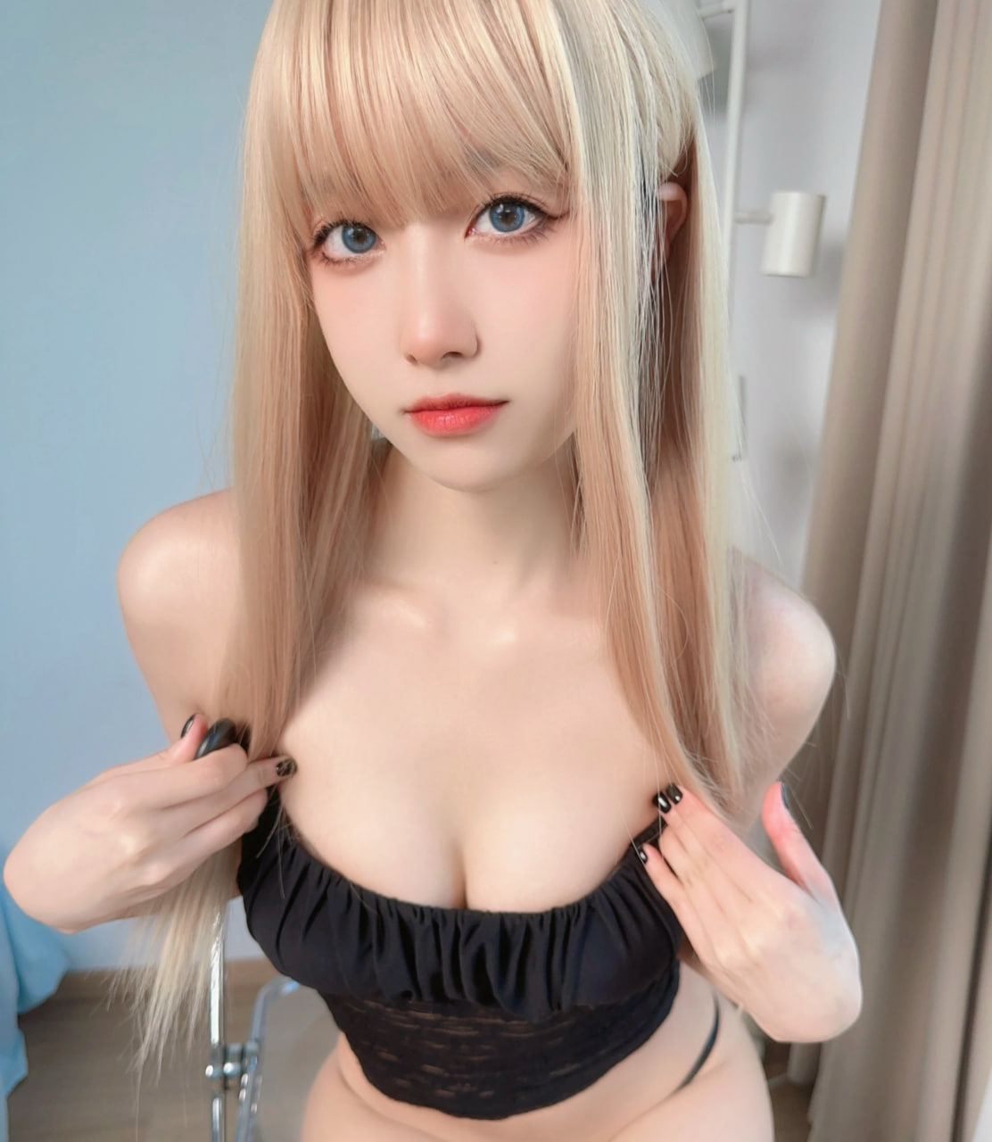 布丁大法 – 黑色吊带 [27P]