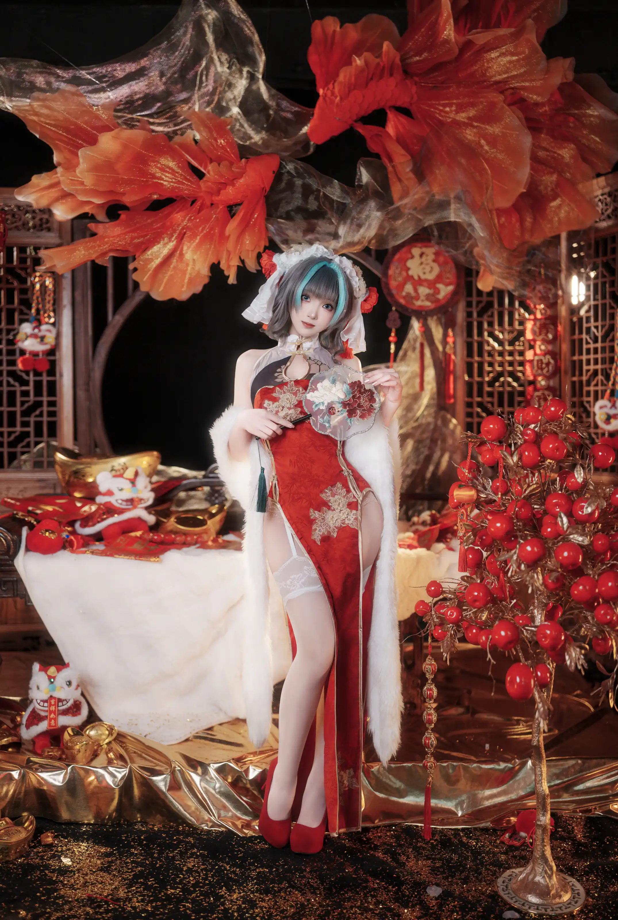 Bangni邦尼 – 碧蓝航线 柴郡新春旗袍 [81P]