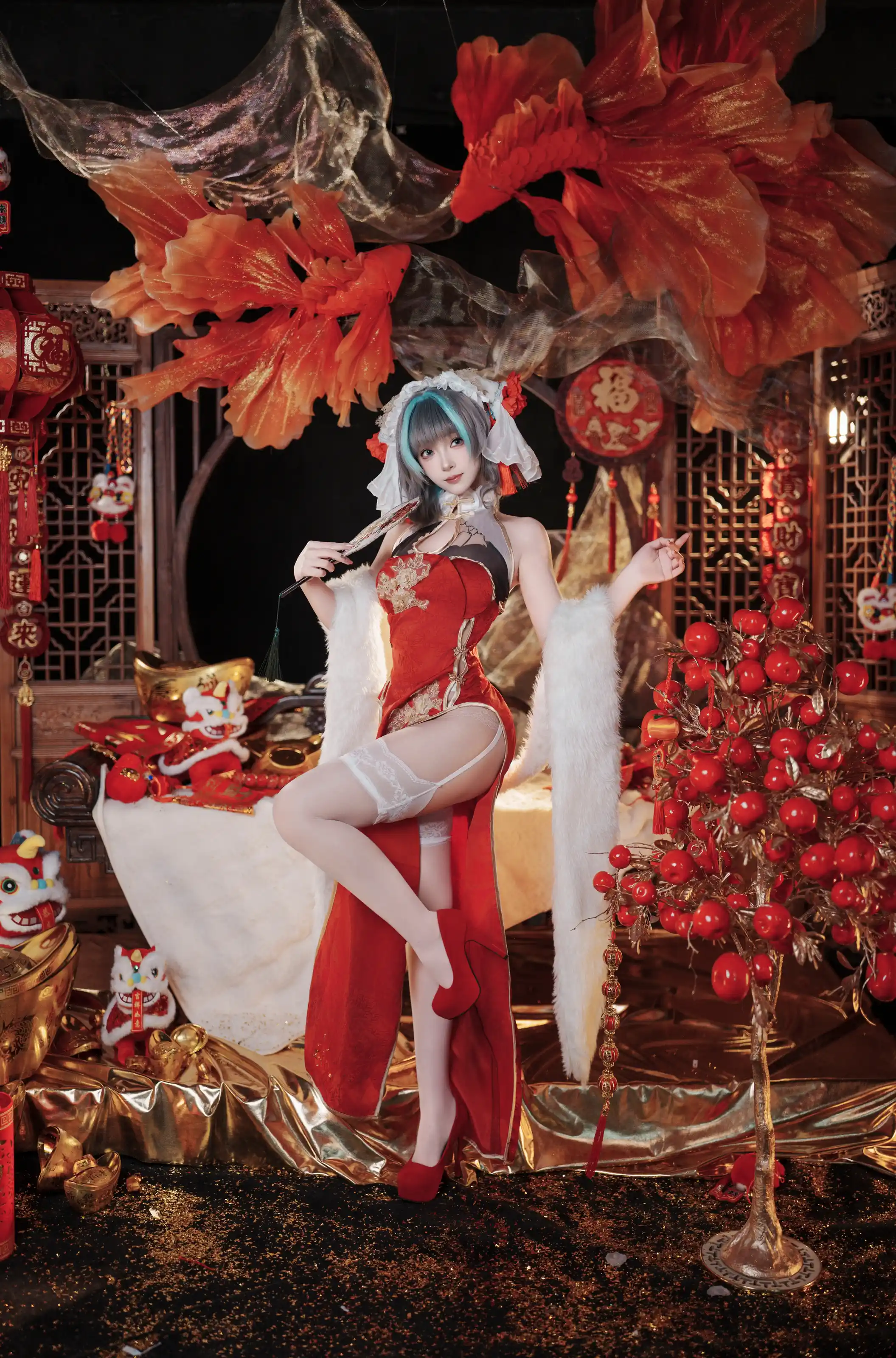 Bangni邦尼 – 碧蓝航线 柴郡新春旗袍 [81P]