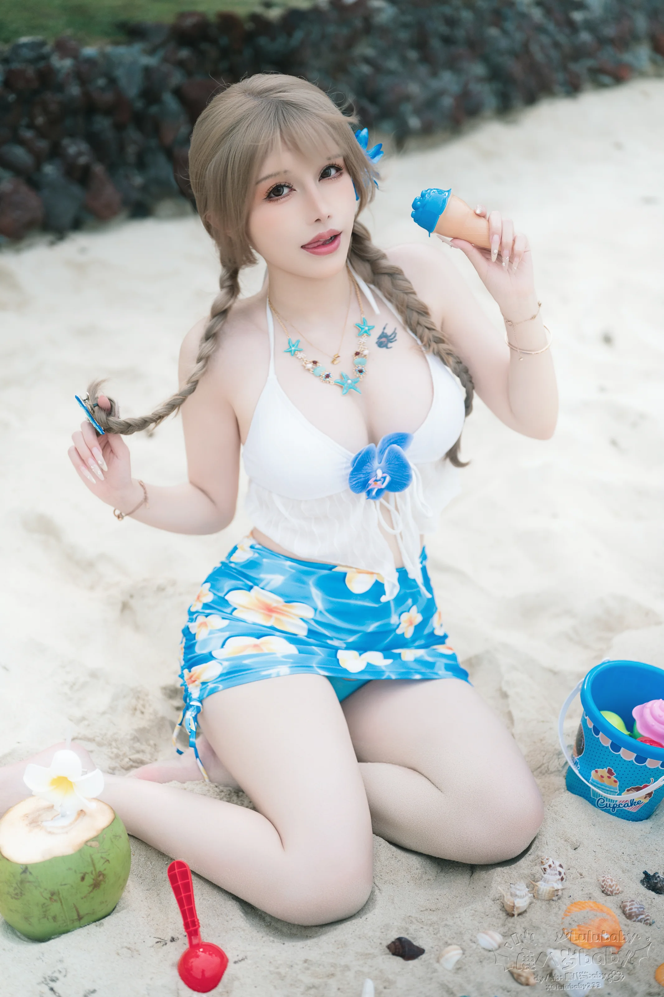 鹿八岁baby – 蓝色泳衣 [40P]