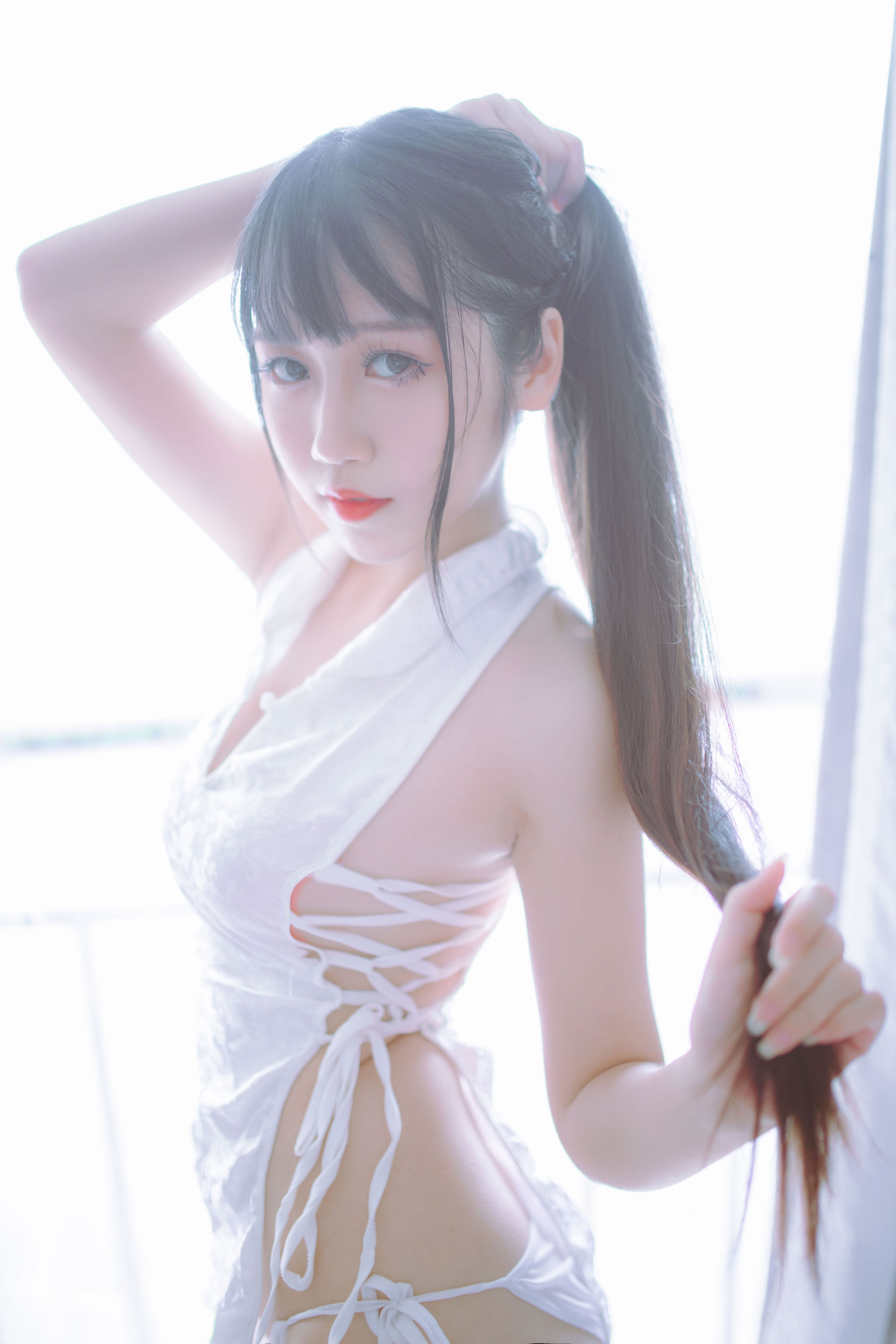 抖娘-利世图集 抖娘×不呆猫 黑白旗袍双子 [41P]