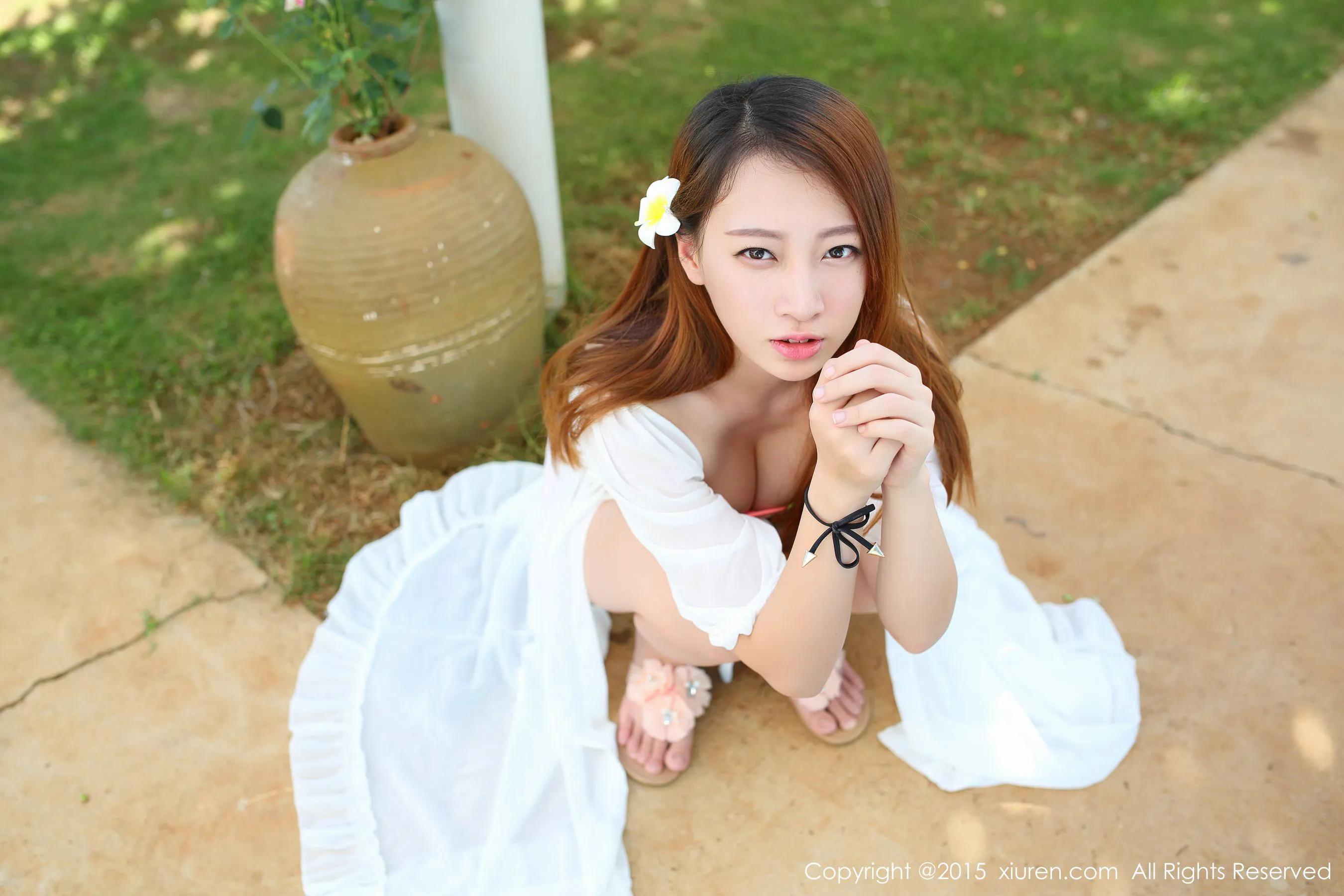 丽莉Lily《涠洲岛旅拍》薄纱长裙+海边系列 秀人网 No.346