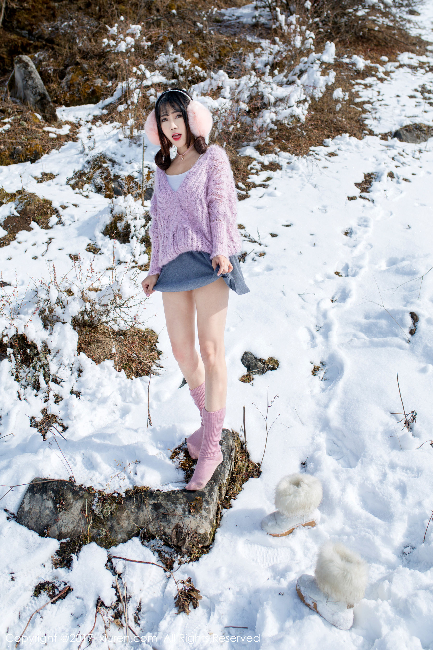 兜豆靓Youlina《冬天雪地人体摄影》 秀人网XIUREN No.720