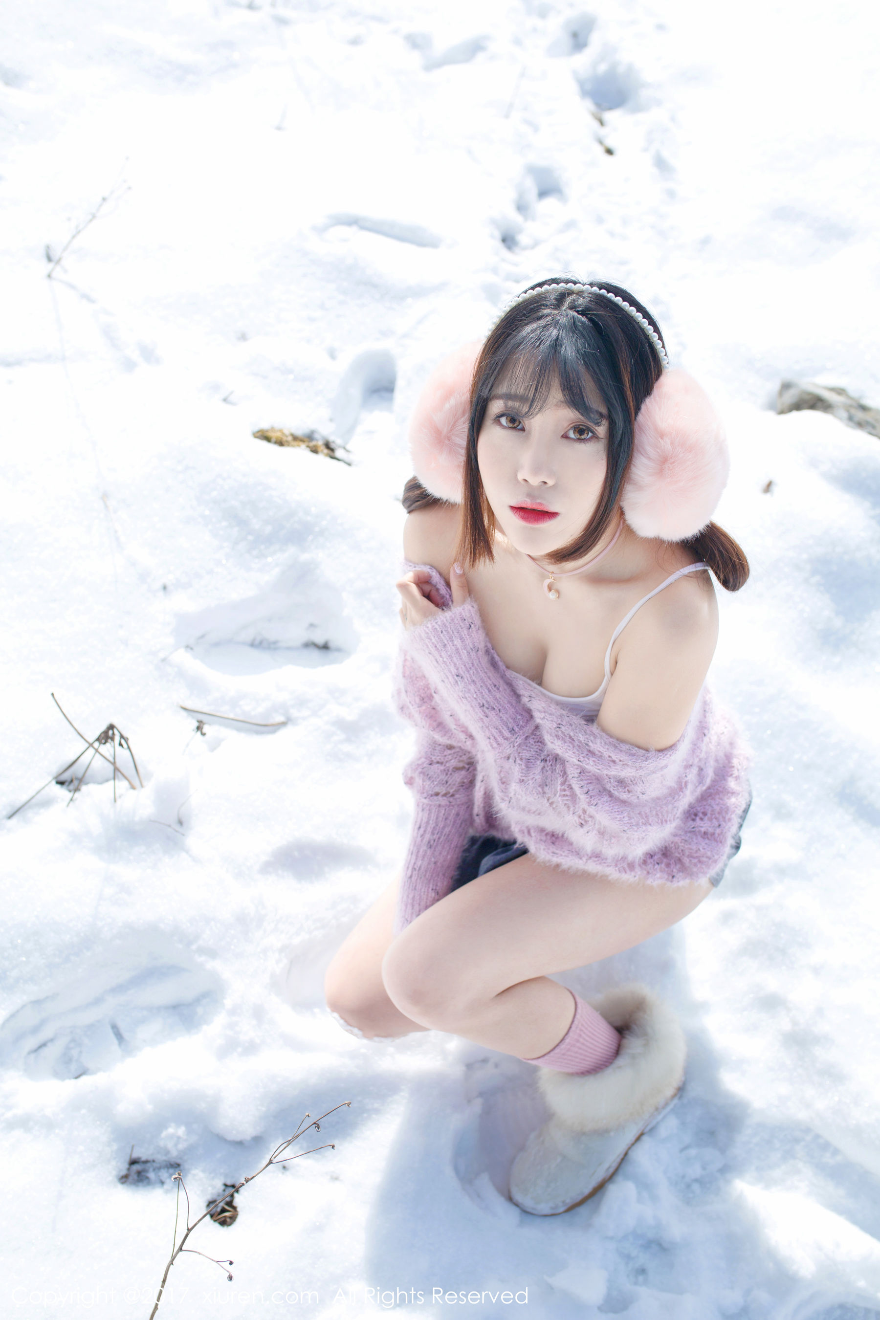 兜豆靓Youlina《冬天雪地人体摄影》 秀人网XIUREN No.720