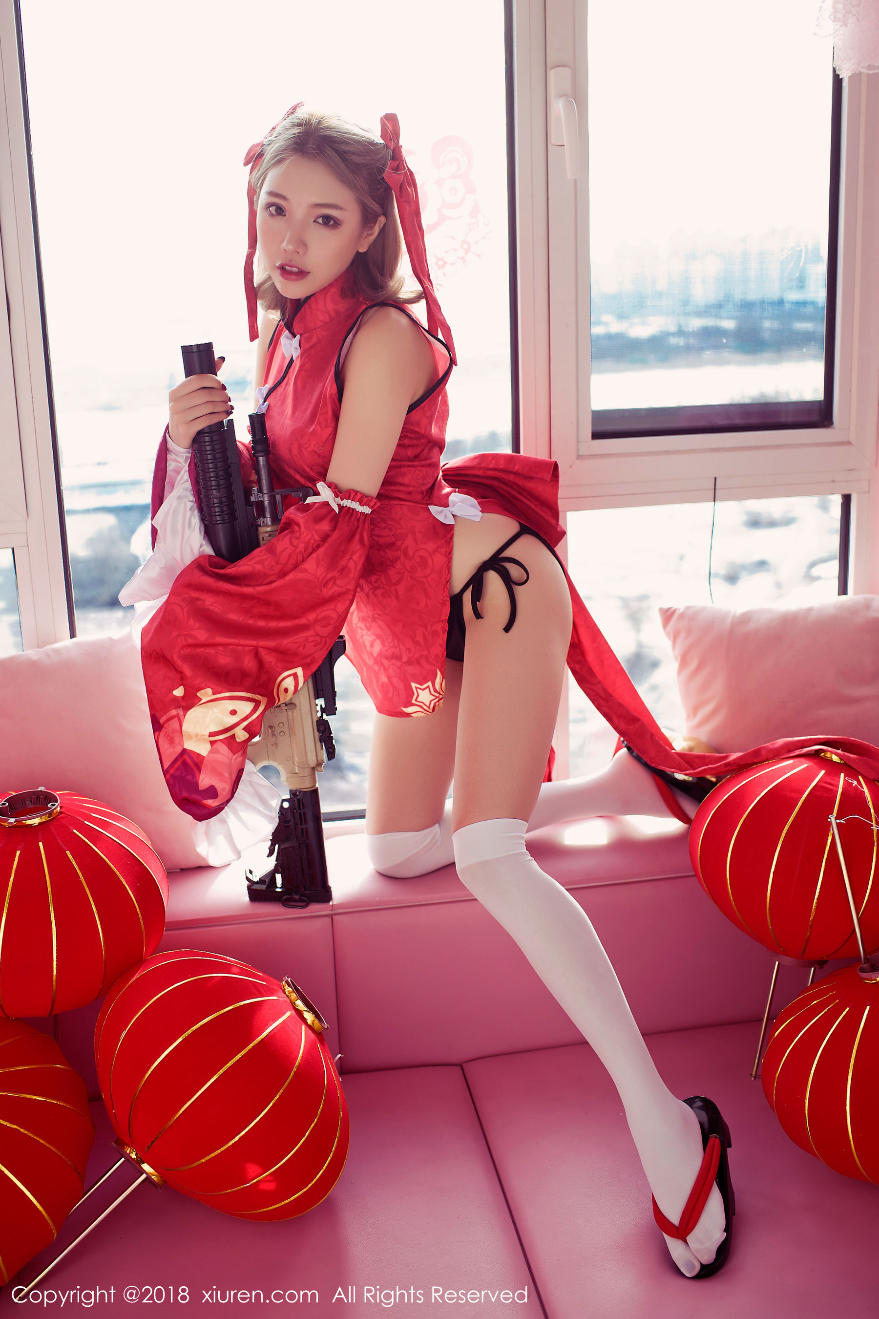 黄楽然《保鲜膜裹身+极品COS枪娘》 秀人 No.911