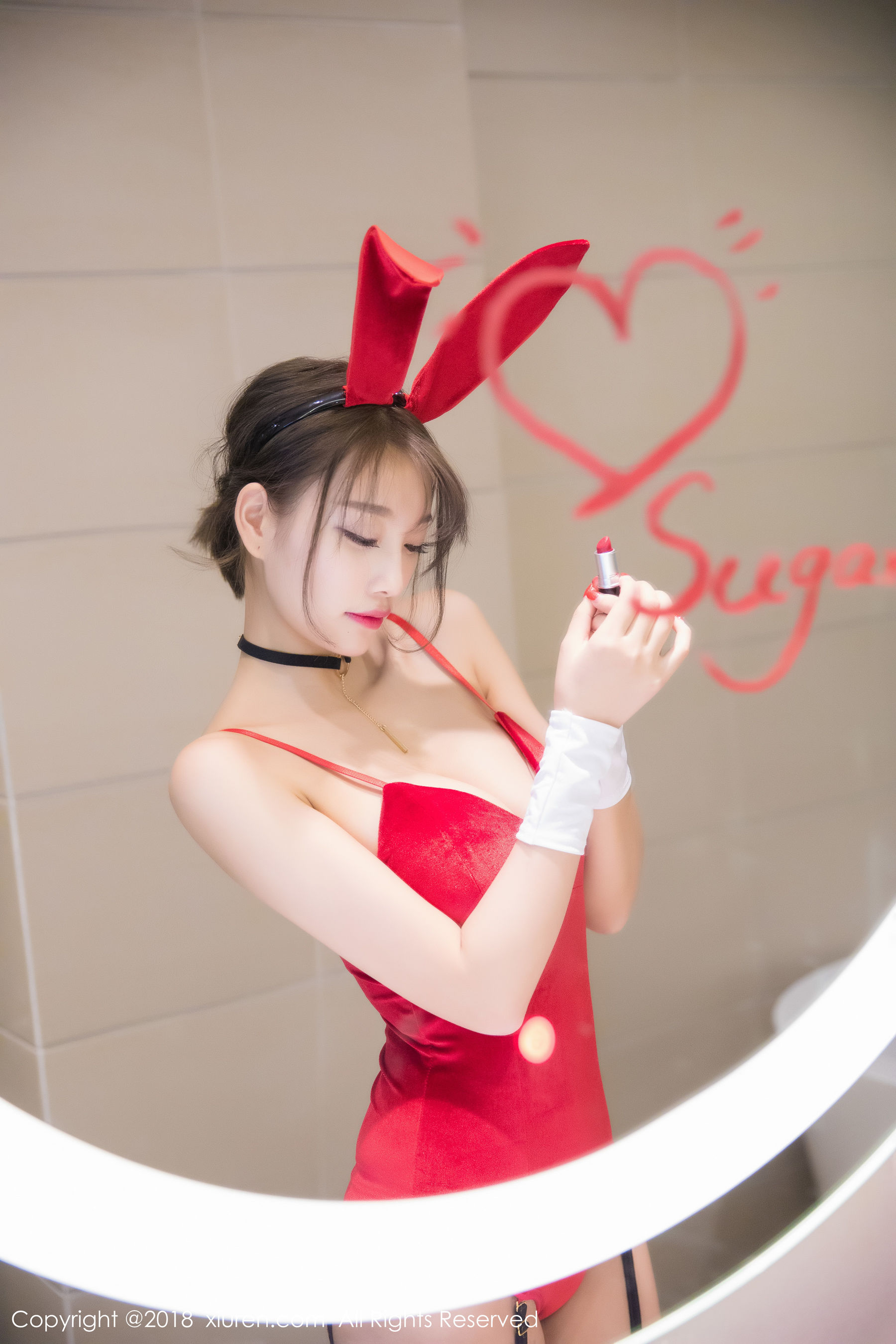 杨晨晨sugar《黑丝兔女郎+浴室湿身系列》 XiuRen 秀人网 No.1033