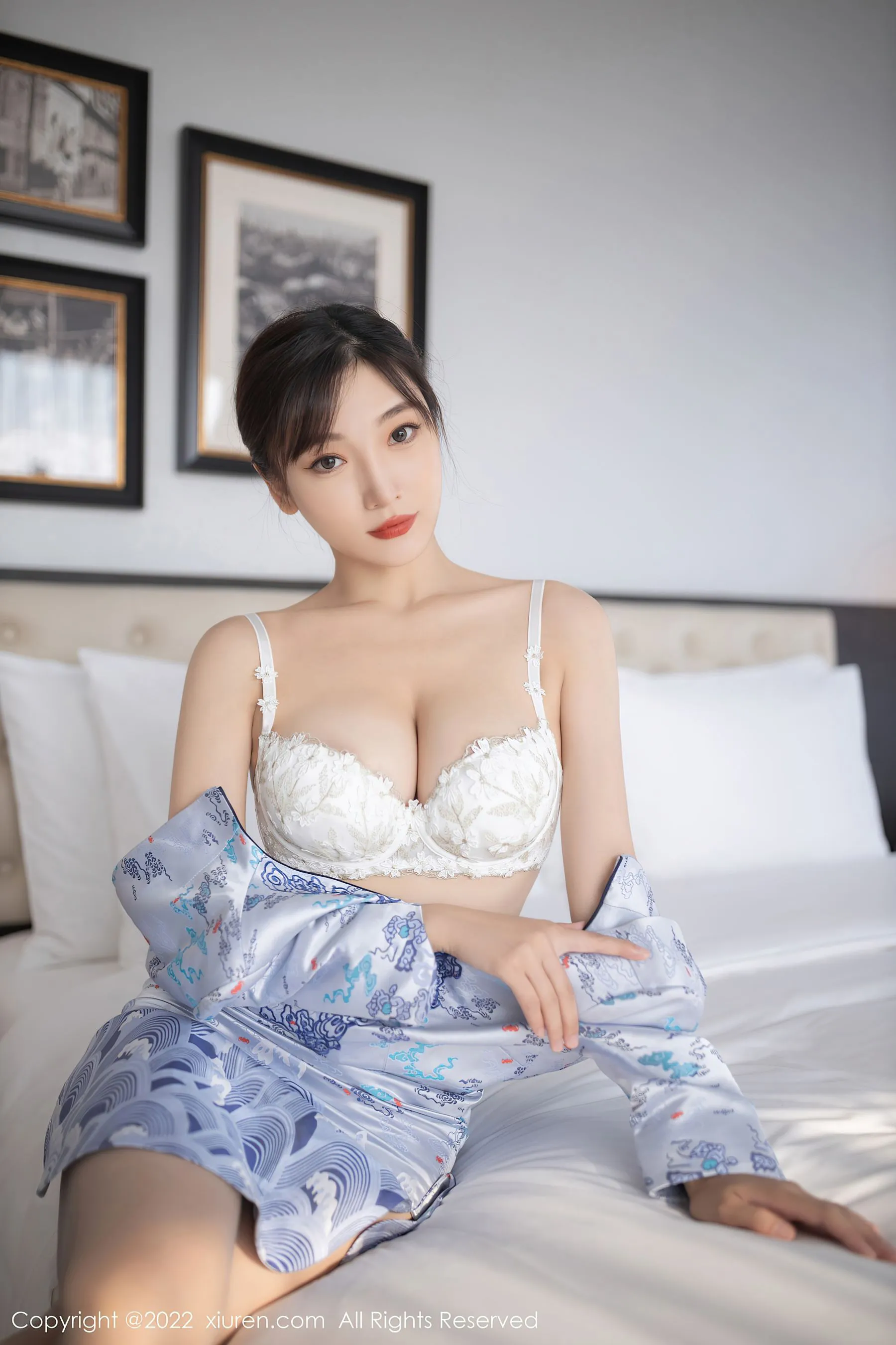 秀人网 No.5739 陆萱萱 旗袍白色内衣