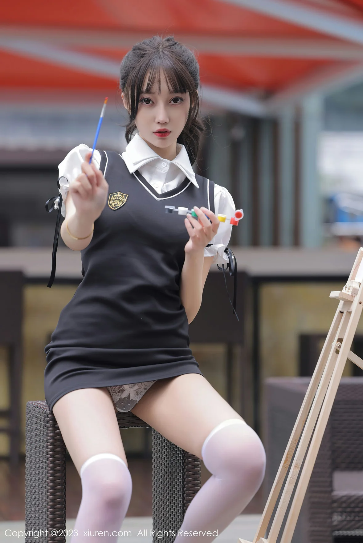XiuRen 秀人 No.6889 玥儿玥er 黑色背带裙广州旅拍 [73P]