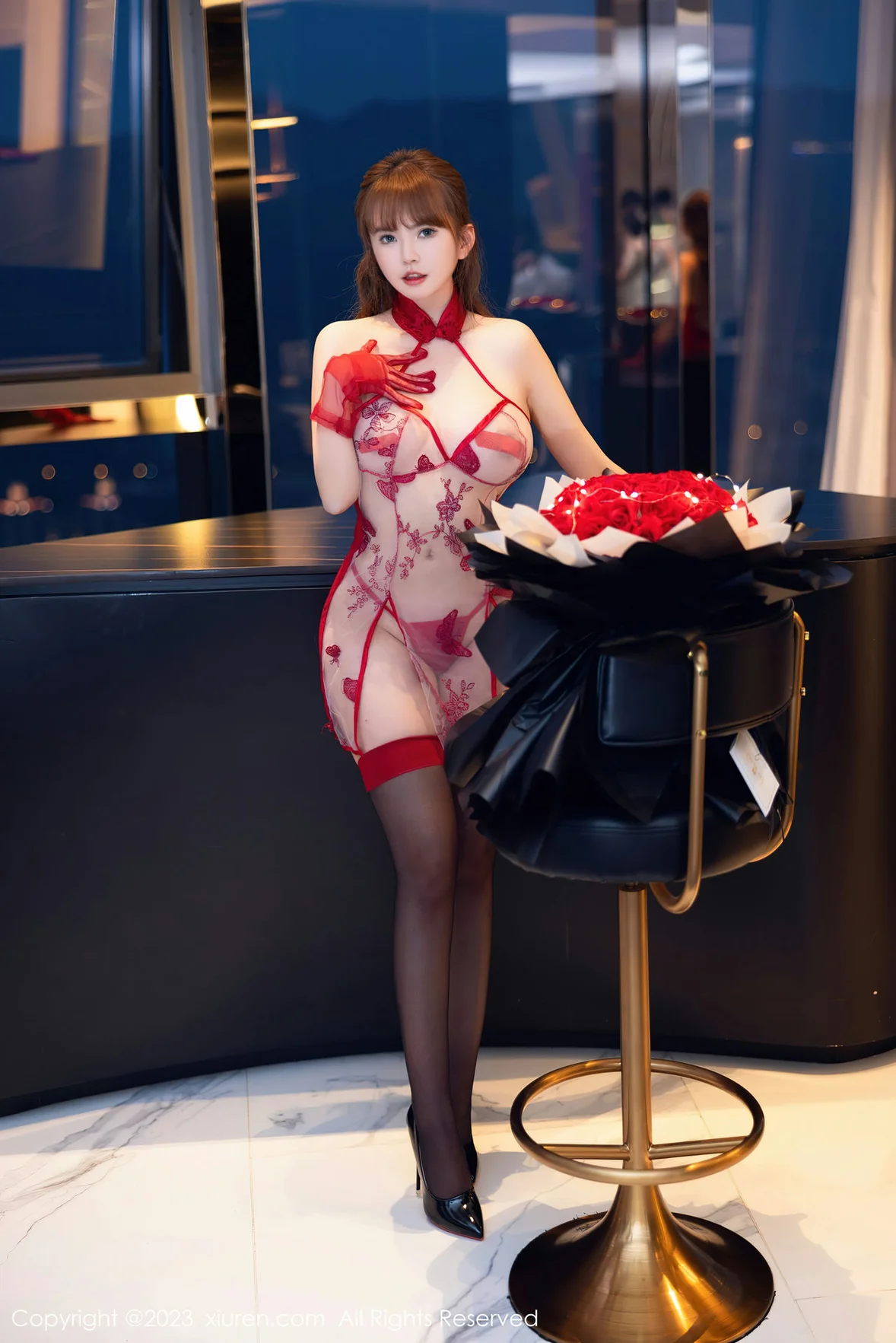 XiuRen 秀人 No.6981 张思允Nice 红色轻透情趣内衣性感写真 [72P]