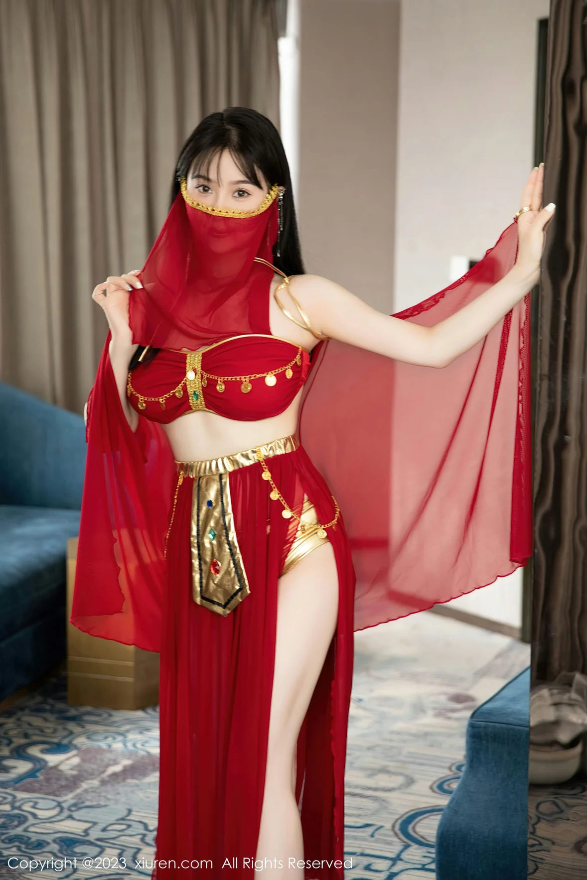 XiuRen 秀人 No.7103 柚琪Rich 红色西域舞服性感写真 [74P]