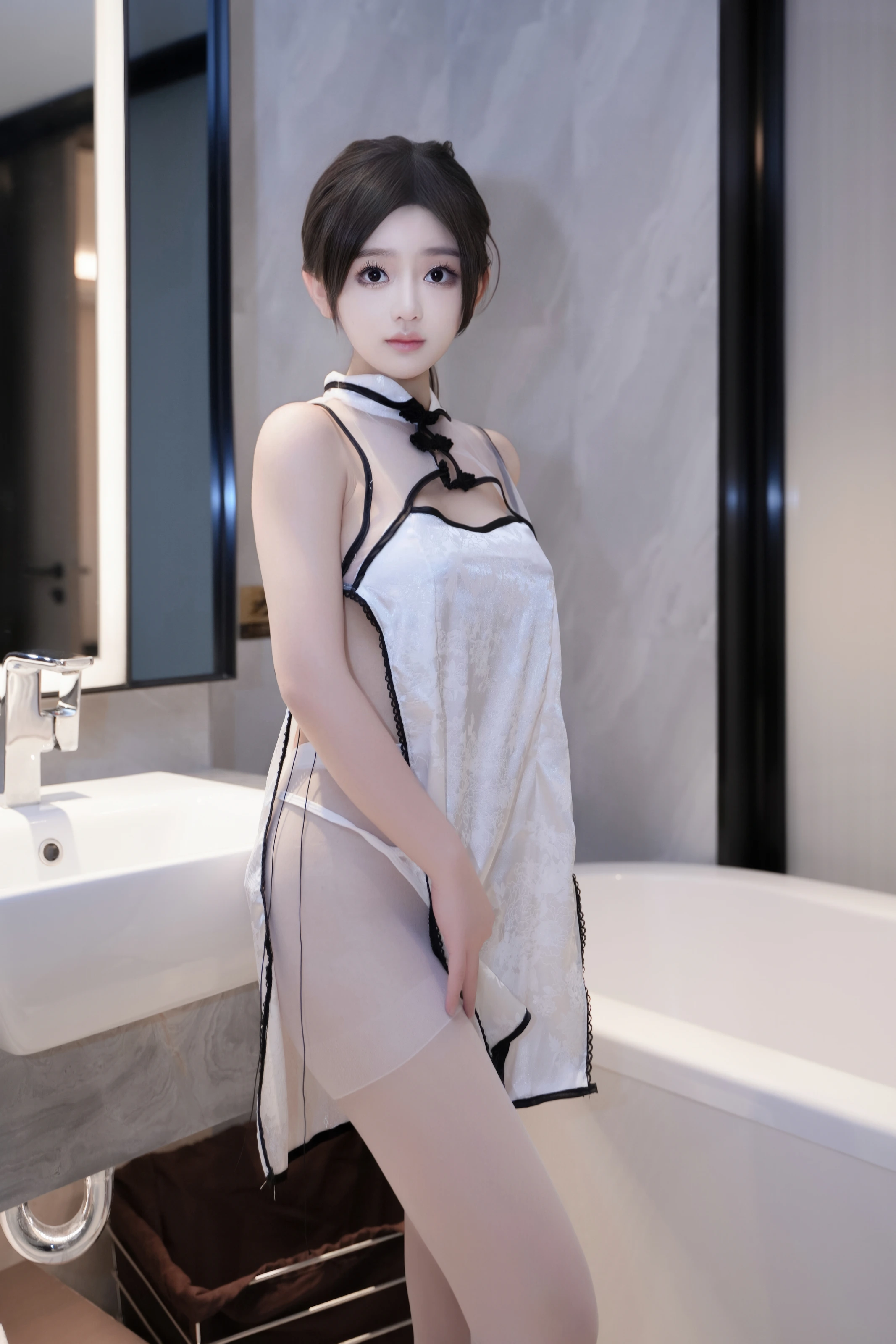 XiuRen 内购版 No.8104 奶茶味的包子 白色旗袍 [65P]