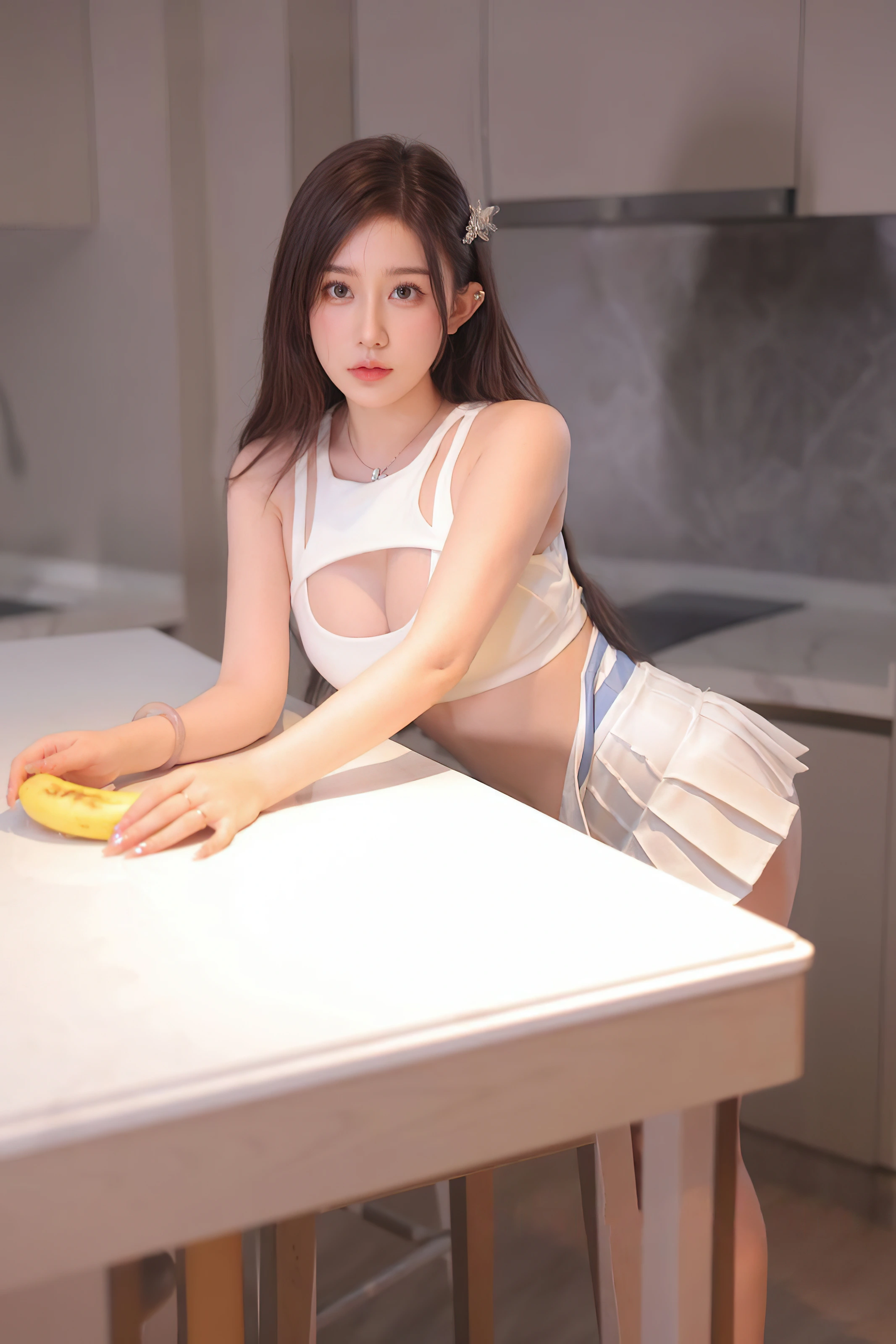 XiuRen 内购版 No.10254 奶油猫呀 啦啦队宝贝 白色短裙 [81P]
