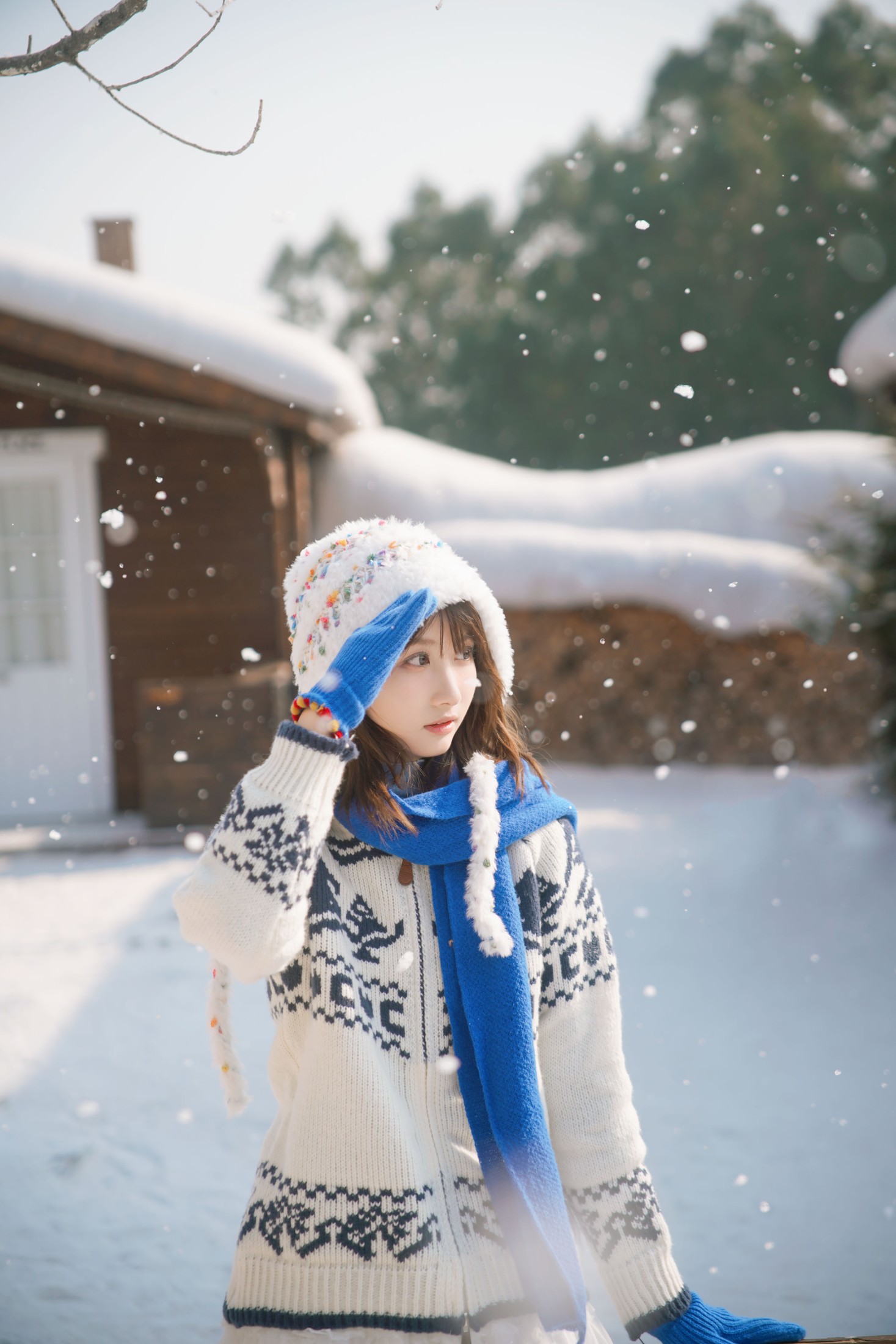 泡泡小咩 – 《雪地里的元气少女》[34P]