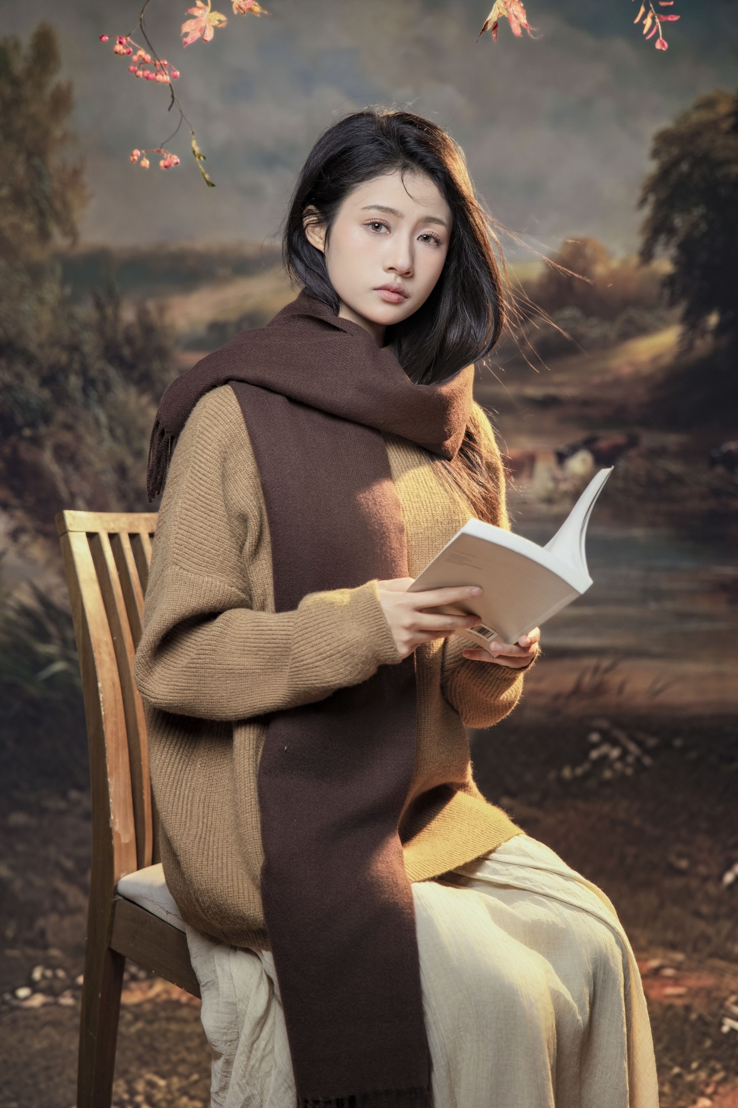 深秋的文艺少女
