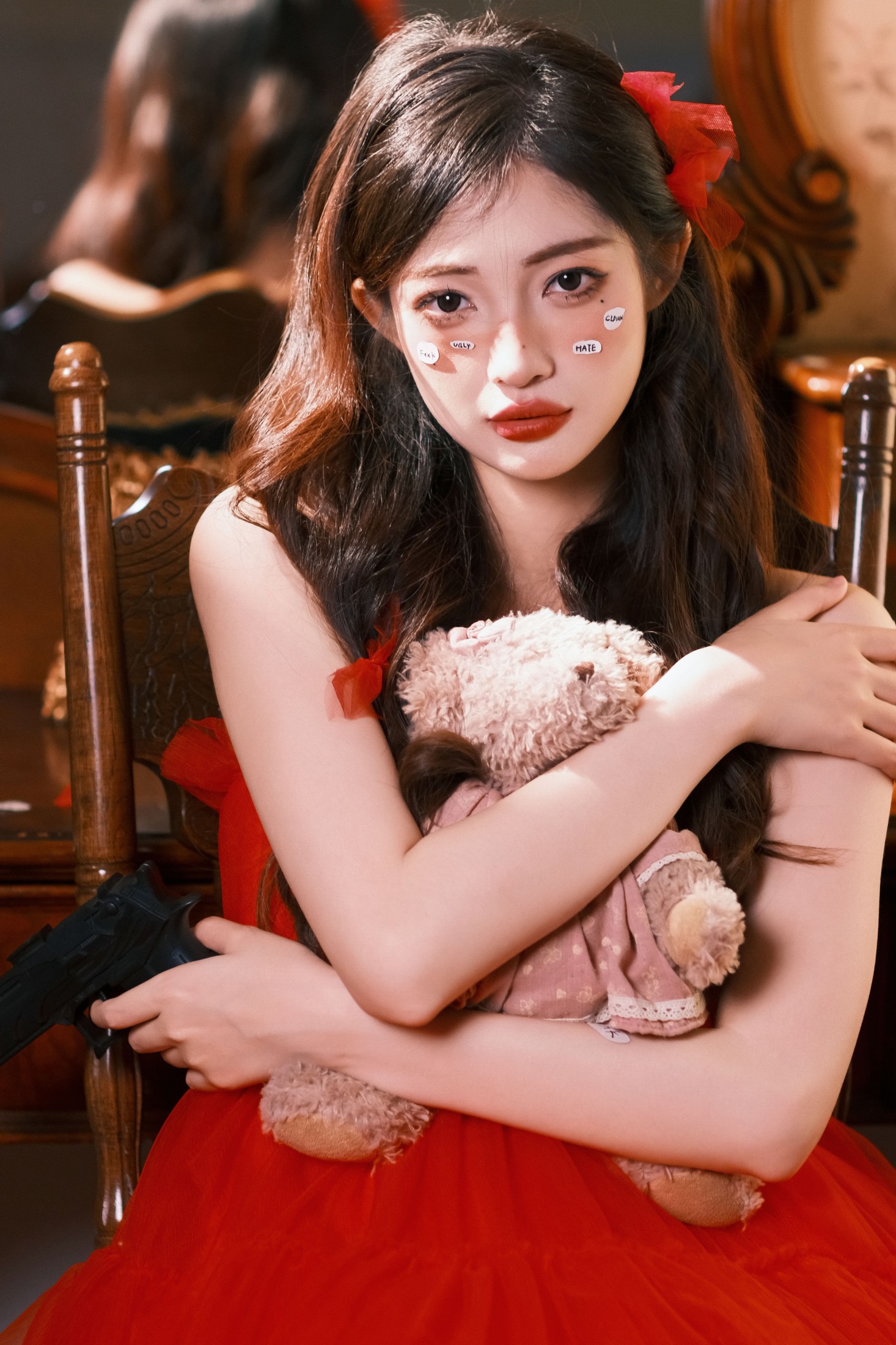 小呆同学 – 《红裙玫瑰》[57P]