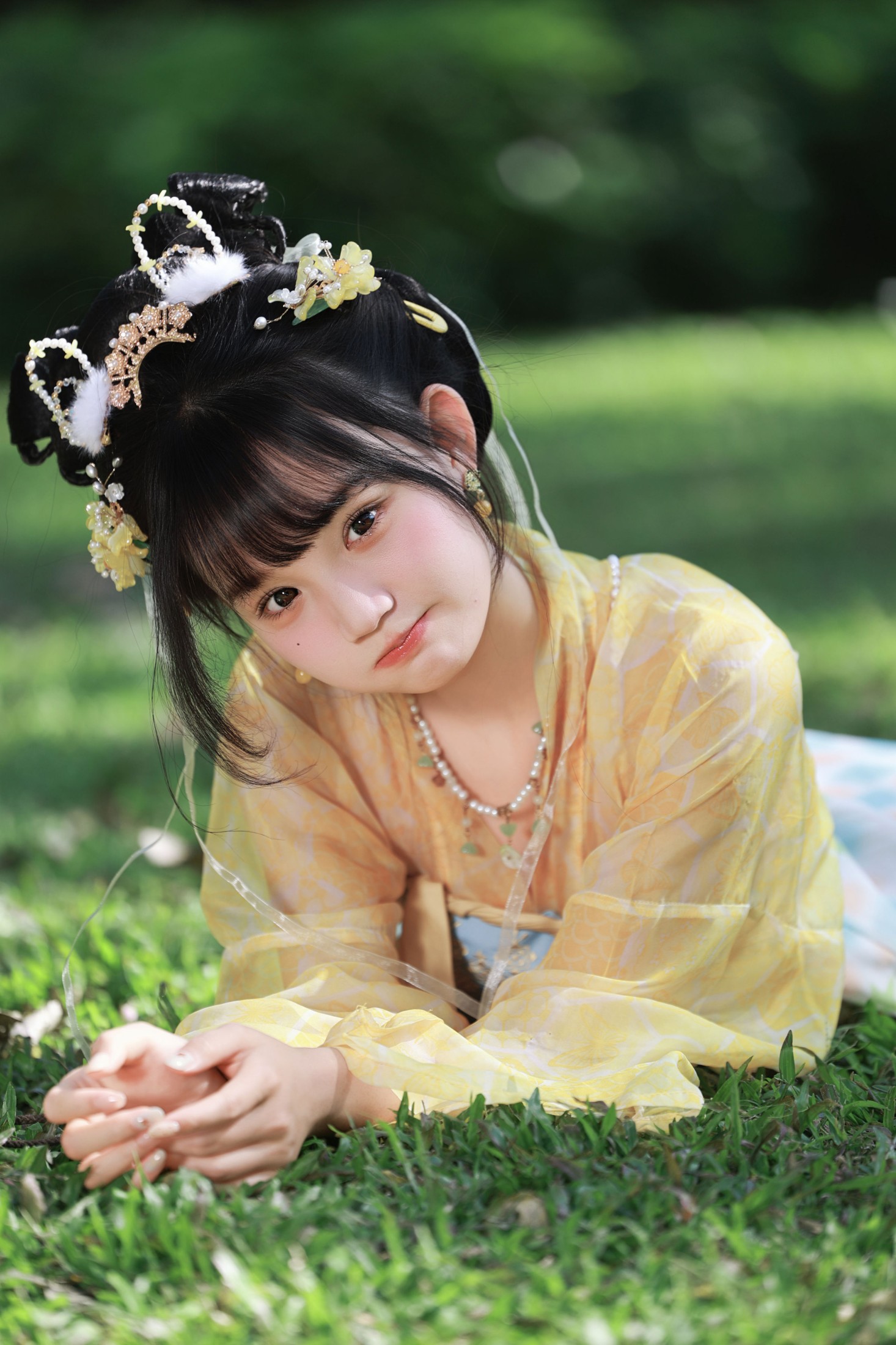 《蹴鞠与竹篮，藏着汉服少女的夏日心事》[12P]