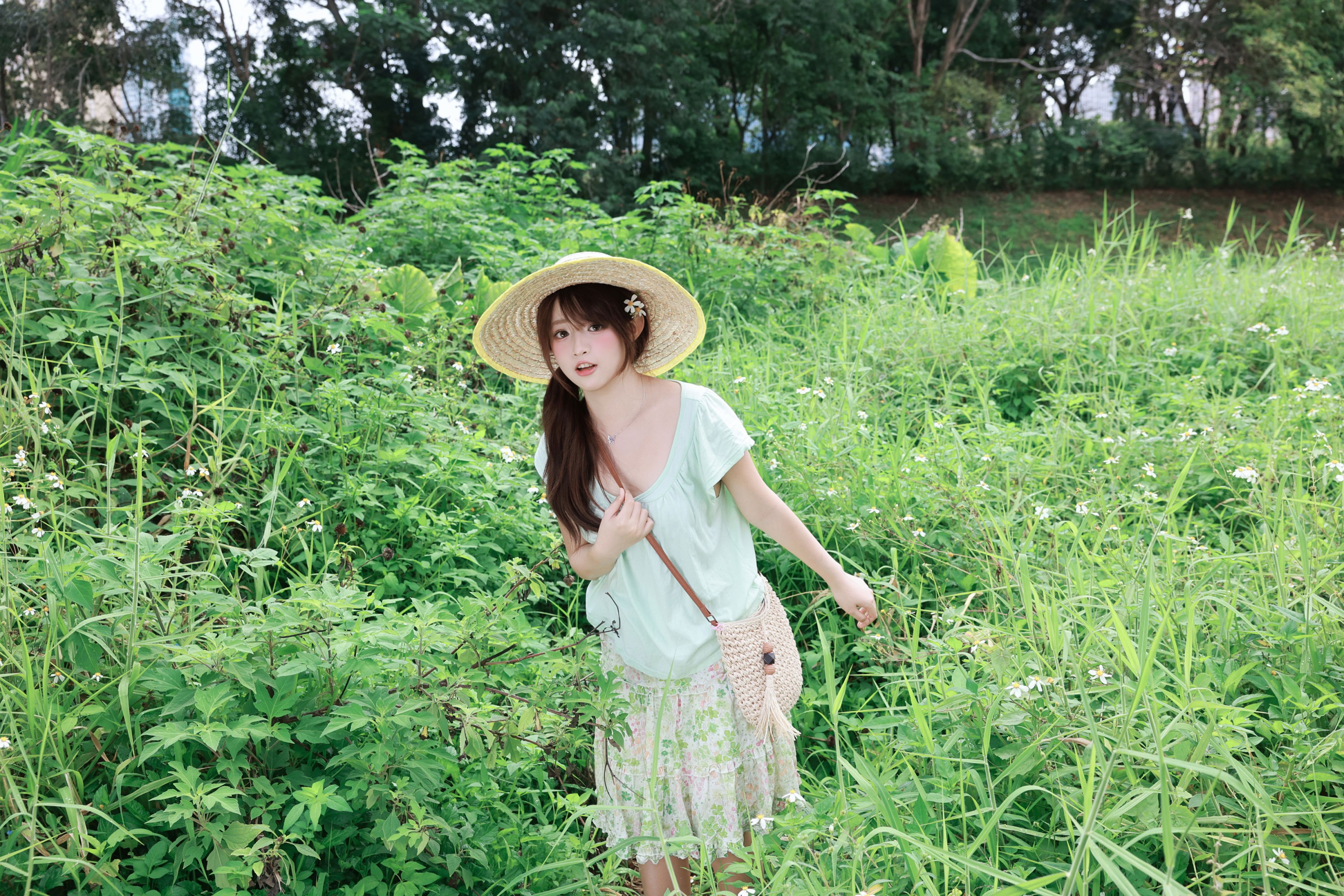 《夏日森林来信，薄荷绿的风与草帽少女》[24P]