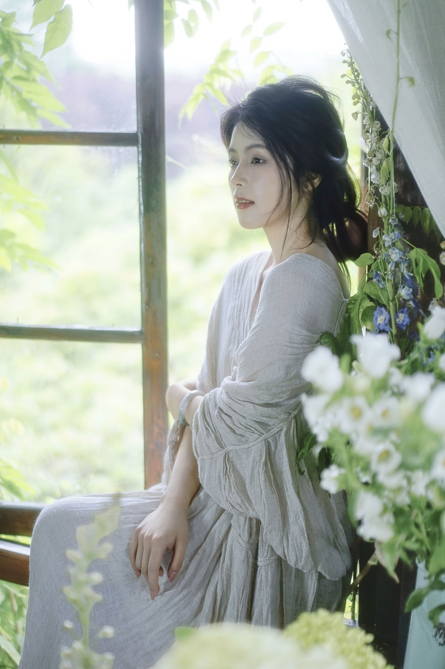 风与花窗