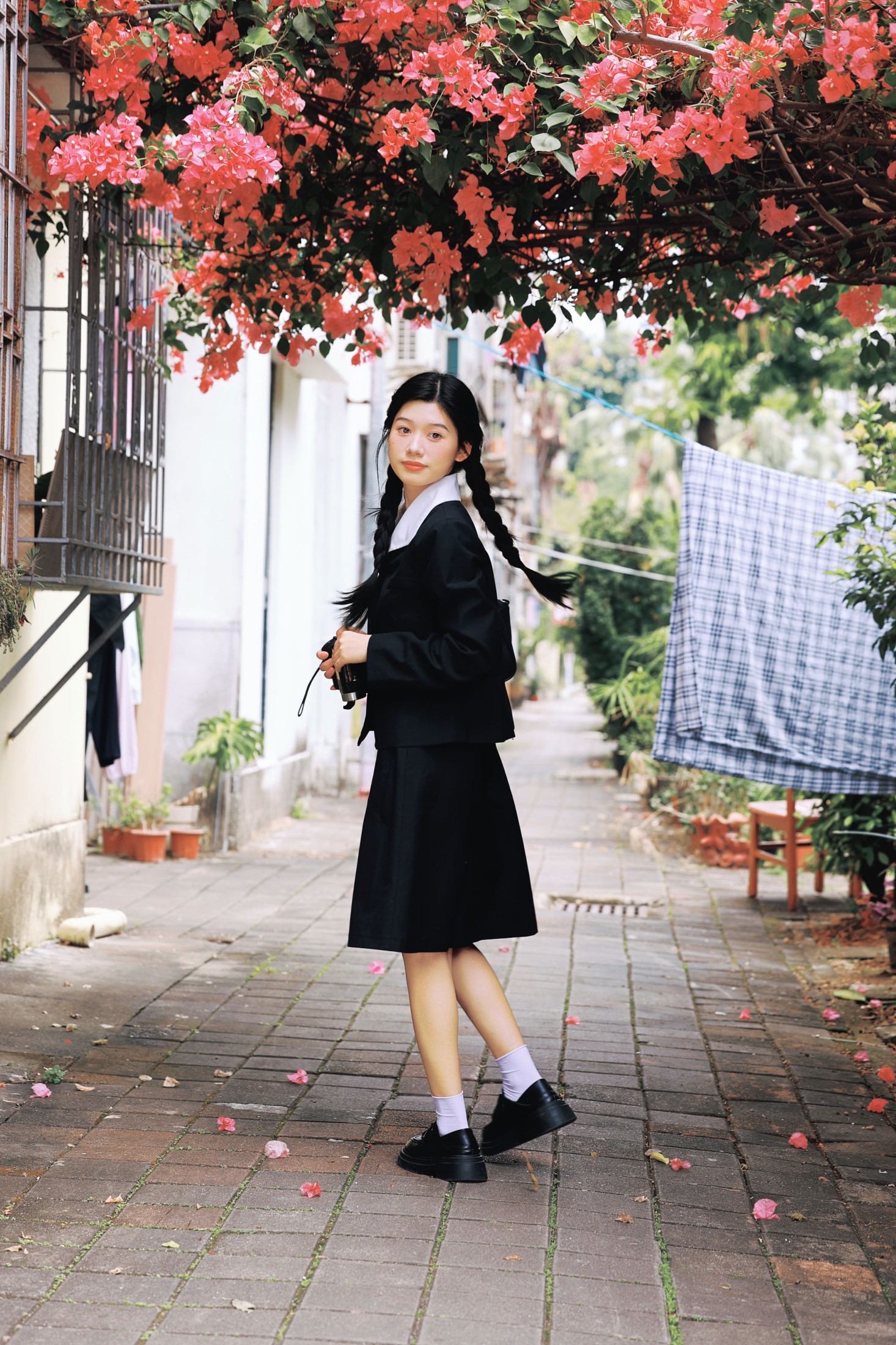 日系三角梅｜校园里的花与少女