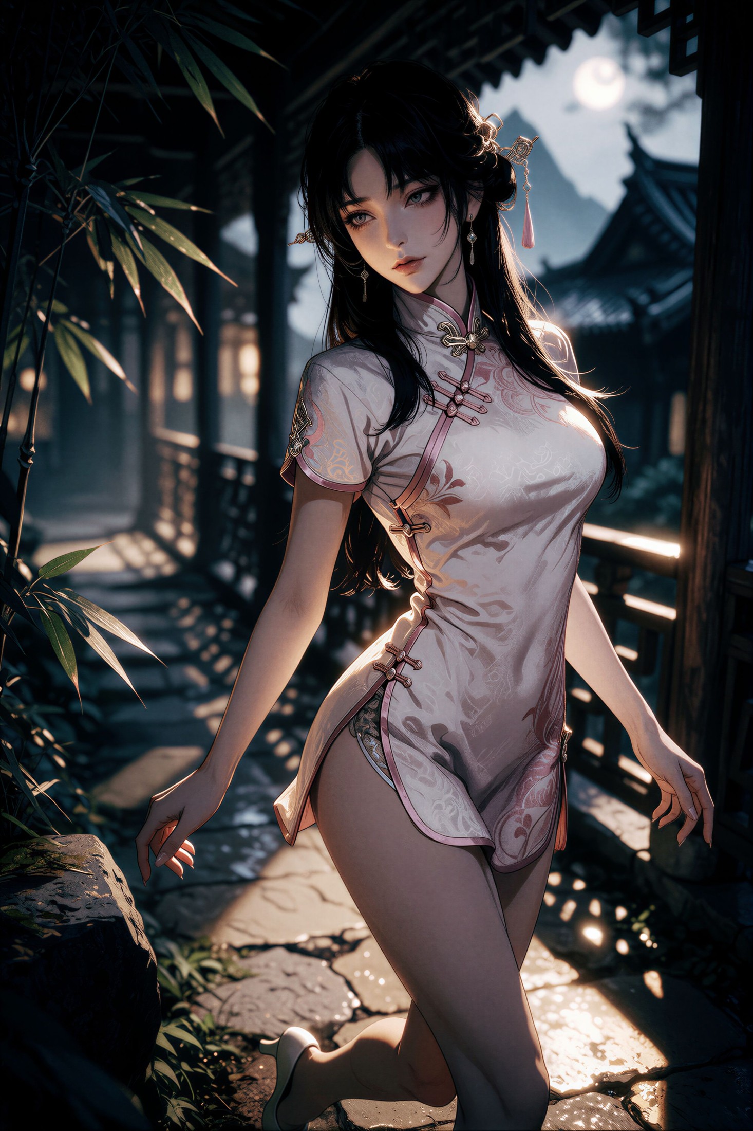 静夜思 · 驿馆一夜｜白粉旗袍的三十帧月光